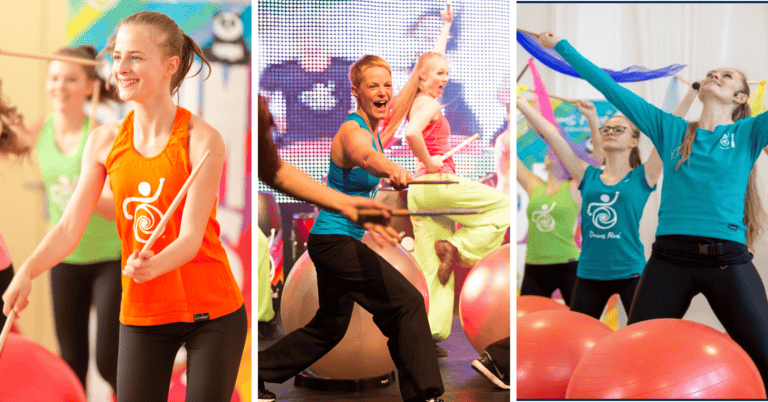 Drums Alive Training für Senioren, Fitnessgruppen und Therapie mit Trommelbewegungen auf Pezzibällen zur Förderung von Koordination und Gesundheit.